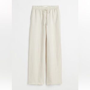 Wide Leg Linen-Blend Pants
